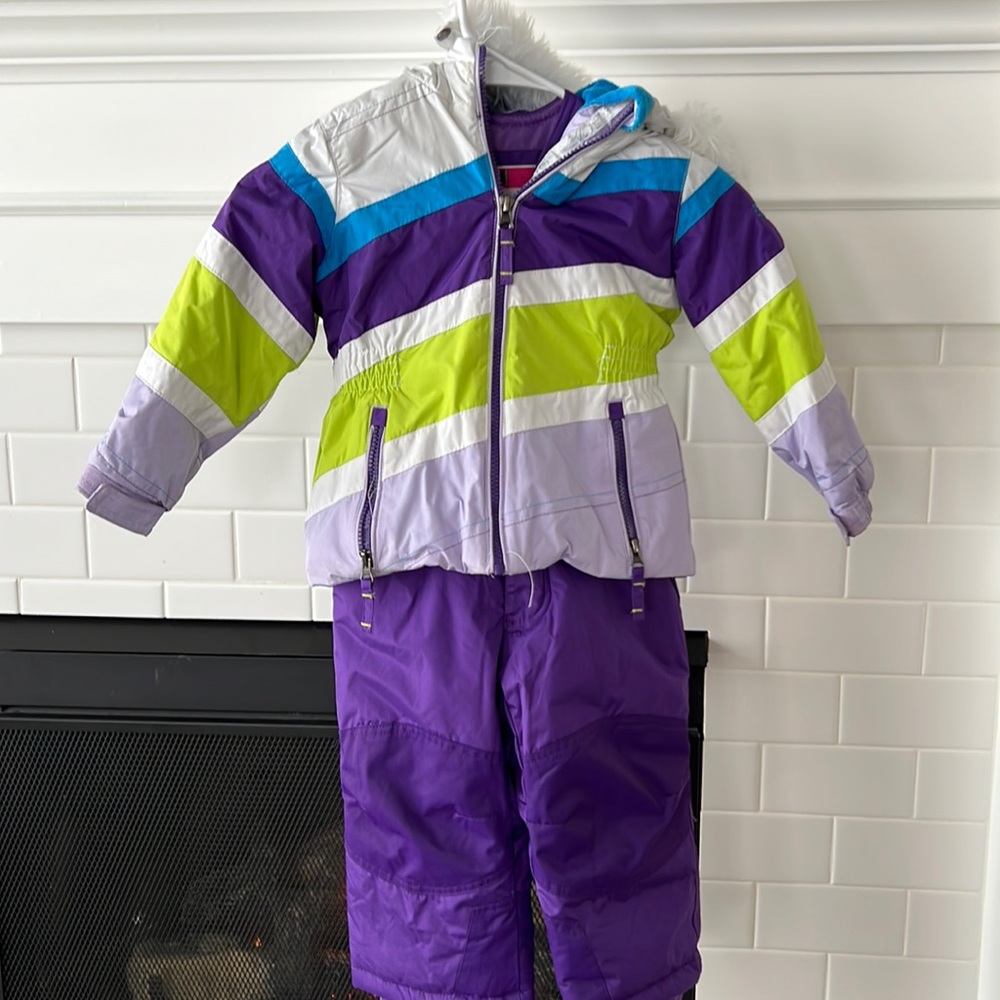 32 Degrees Girls Coat and Snowbib Set in Purple